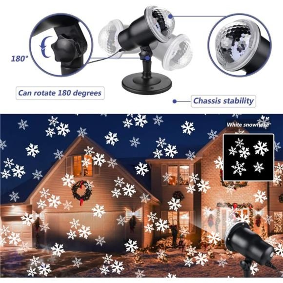 Christmas Projector Lights Outdoor, Holiday Snow Projector with Wireless Remote - Picture 3 of 6